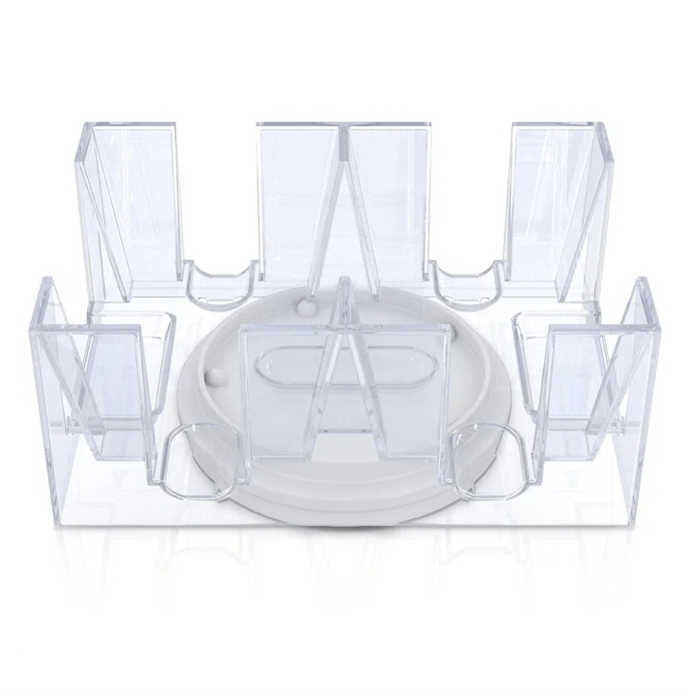 Dual Deck Revolving Card Holder - 360 Degree Casino Acrylic Playing Card Holder